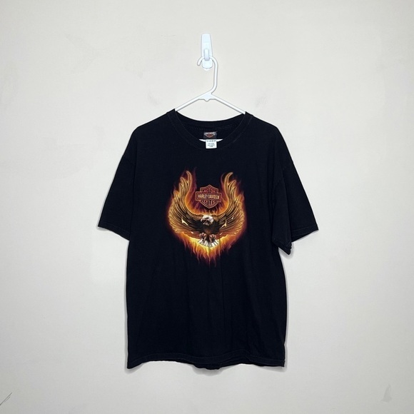 Vintage Harley Davidson Flaming Eagle Hollywood California T Shirt 2006 - Picture 2 of 6